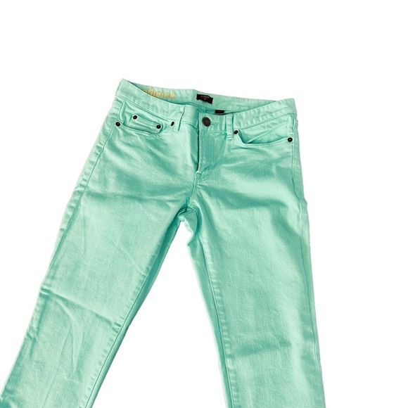 J. CREW FACTORY TOOTHPICK SKINNY JEANS TEAL TURQUOISE LOW RISE DENIM SIZE 29 - Picture 2 of 16